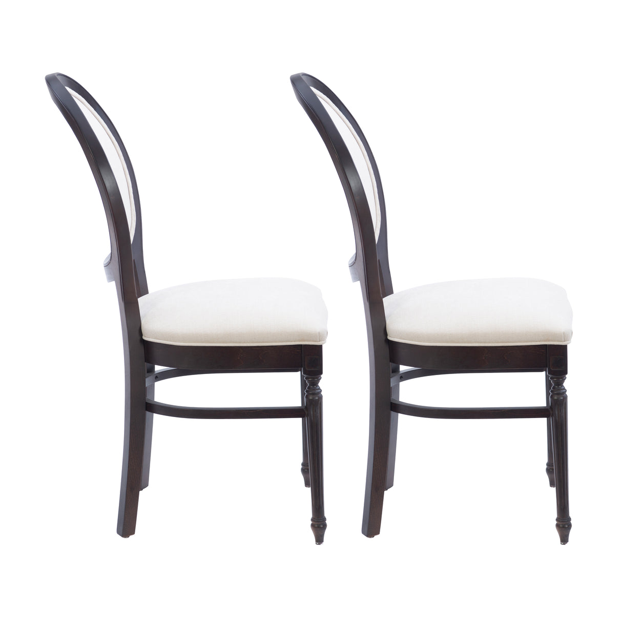 Babylon Brown Side Chair with Upholstered Seat (Set of 2)