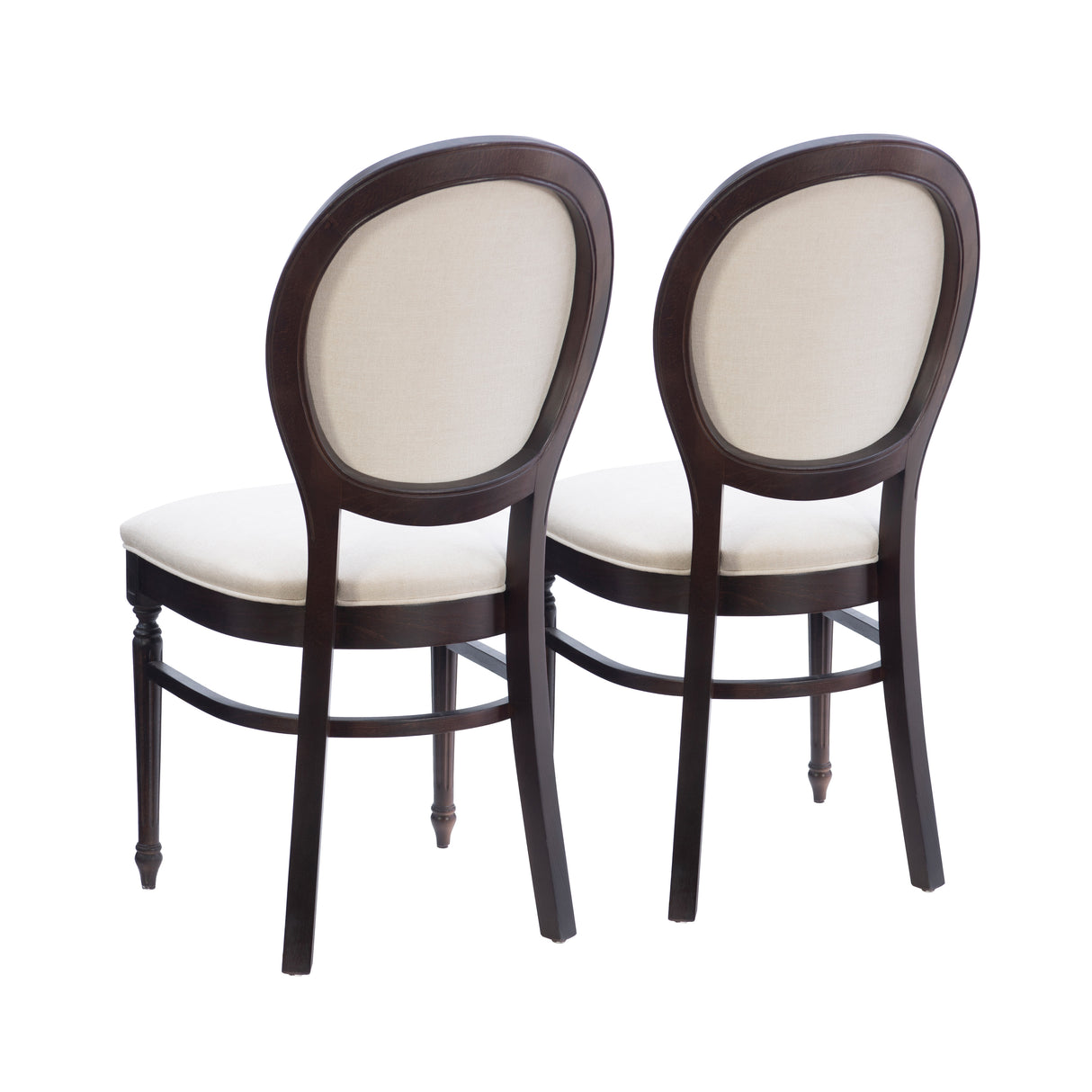 Babylon Brown Side Chair with Upholstered Seat (Set of 2)