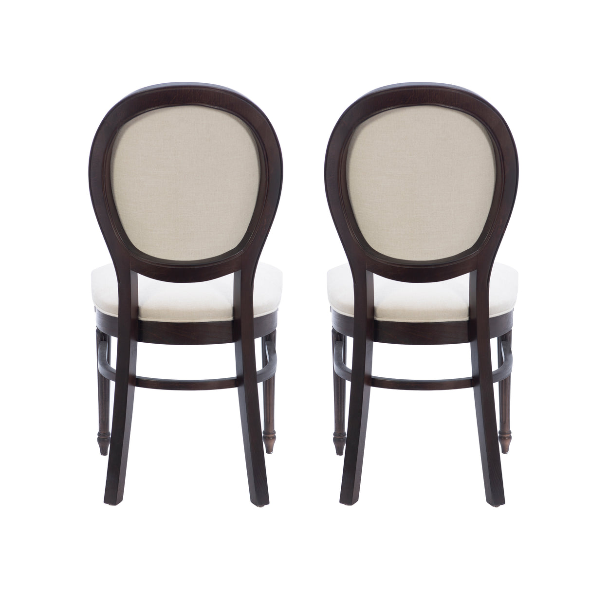 Babylon Brown Side Chair with Upholstered Seat (Set of 2)