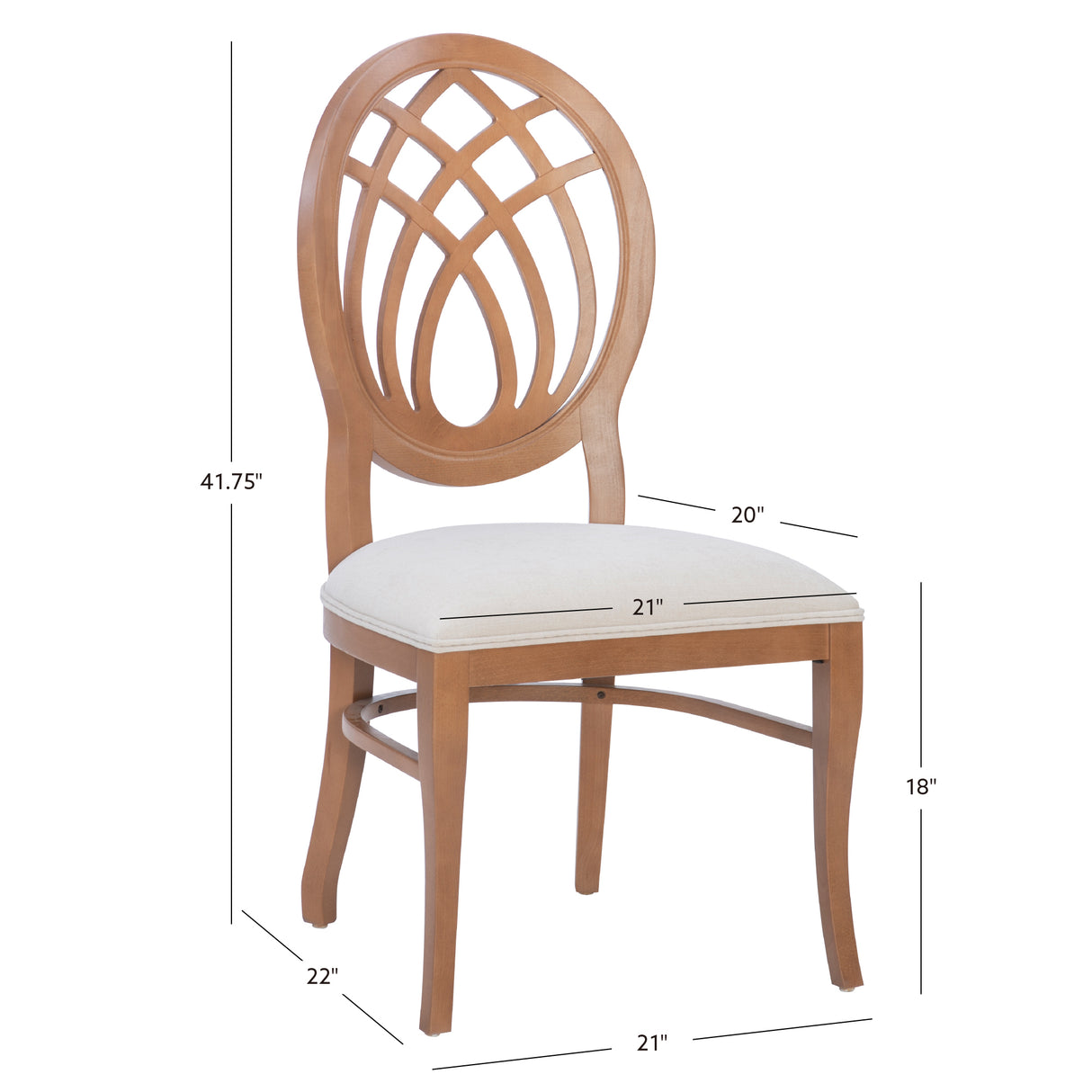 Oakley Brown Dining Chair with Upholstered Seat (Set of 2)