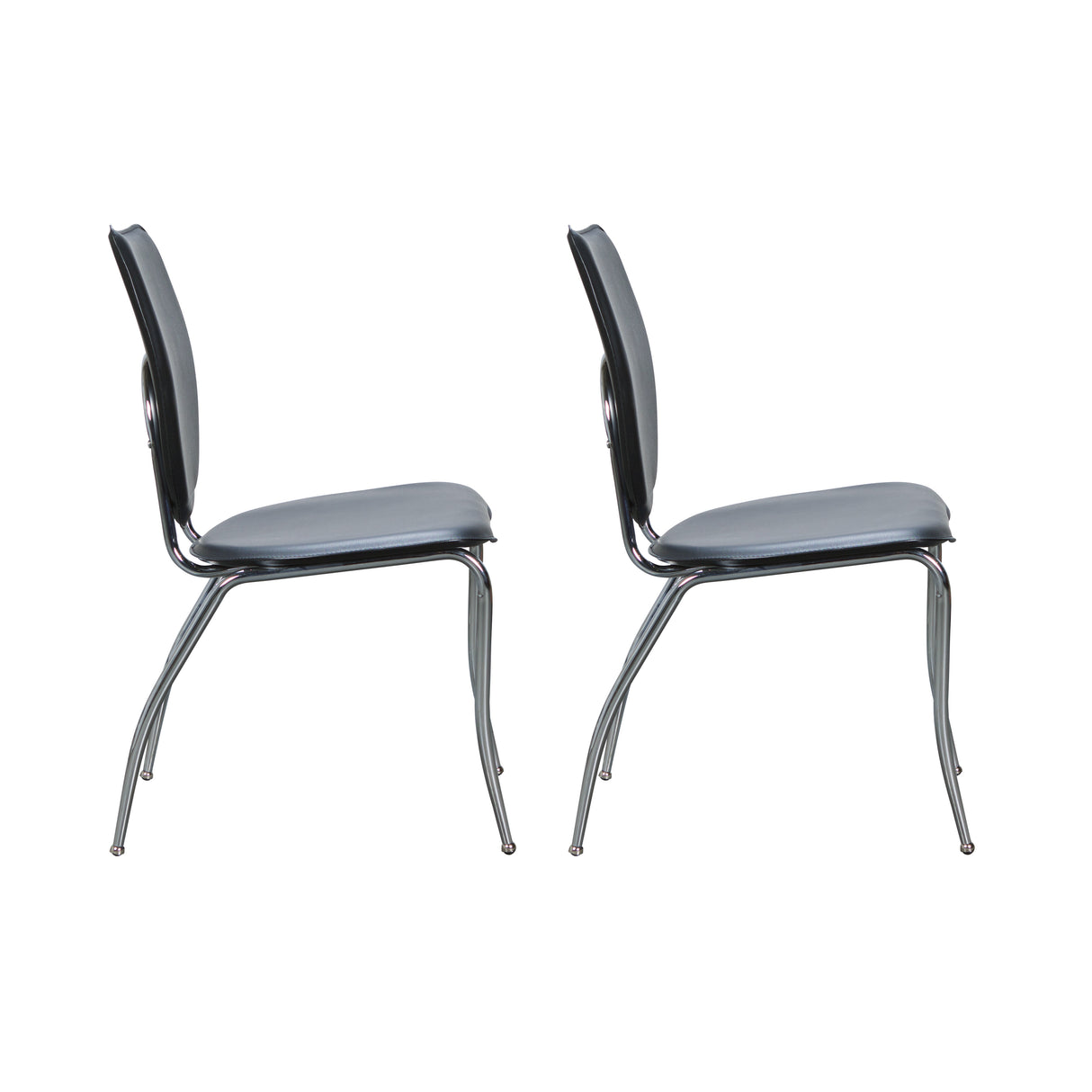 Kylo Stackable Metal Side Chair With Upholstered Seat (Set of 2)