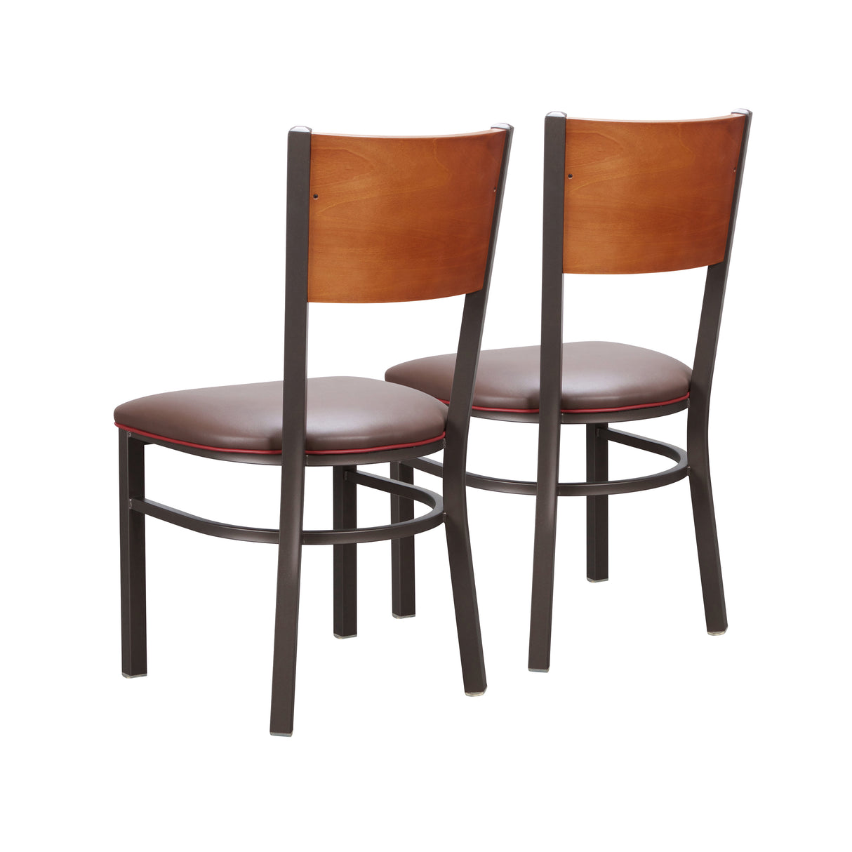 Sylas Black Upholstered Metal Side Chair With Wood Back (Set of 2)