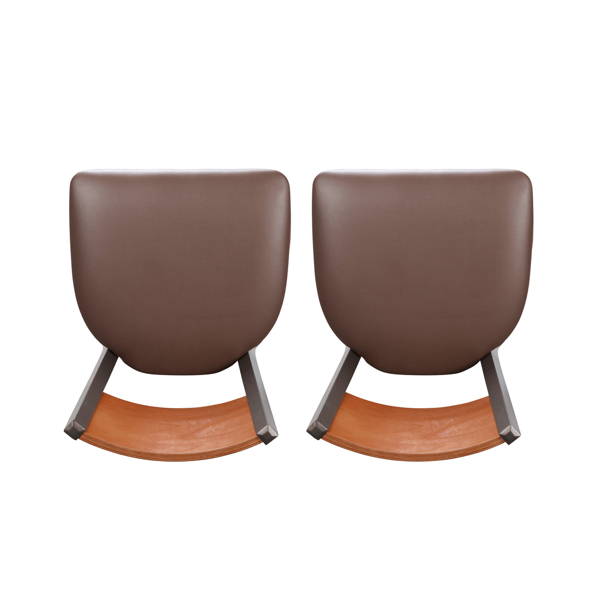 Sylas Black Upholstered Metal Side Chair With Wood Back (Set of 2)