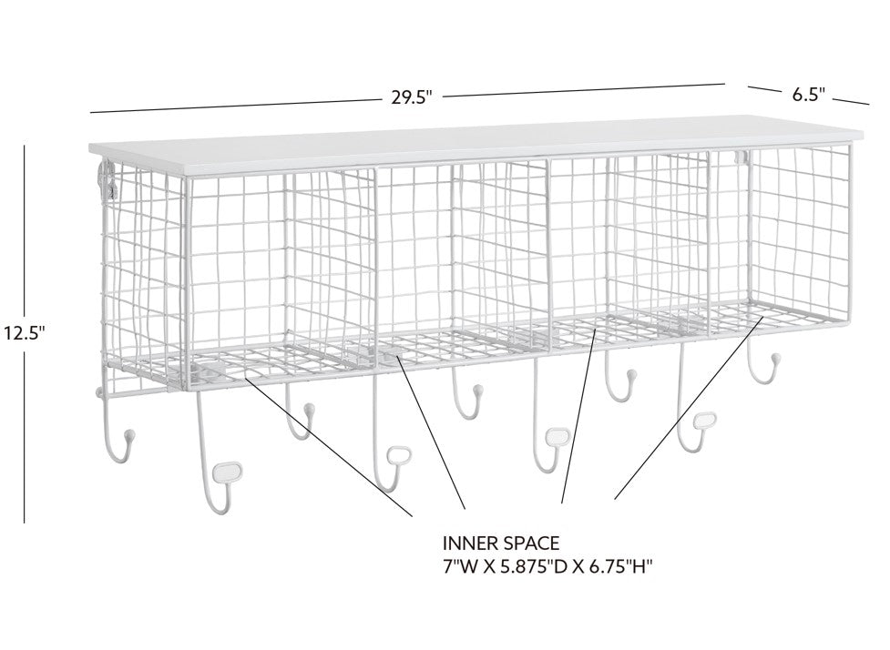 4 Cubby Wall Shelf