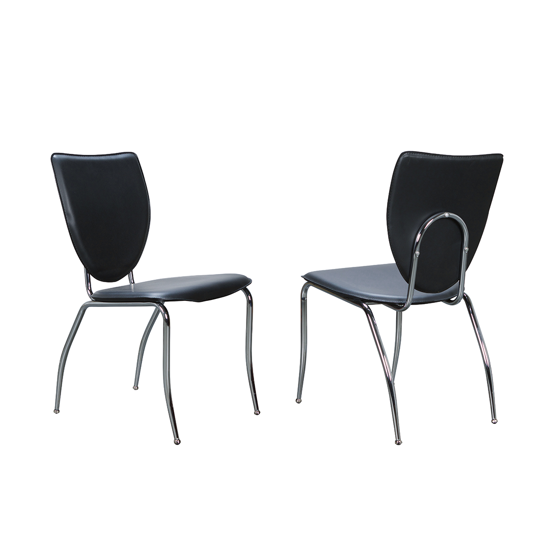 Kylo Stackable Metal Side Chair With Upholstered Seat (Set of 2)
