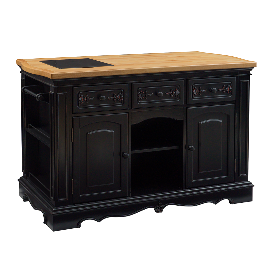 Pennfield Black Kitchen Island