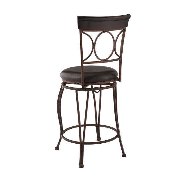 Circles Brown Back Metal Stool