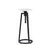 Aurora White Marble Black Adjustable Drink Table