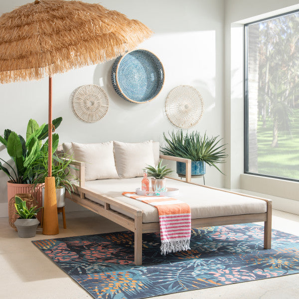 Svana Beige Outdoor Double Chaise Lounger