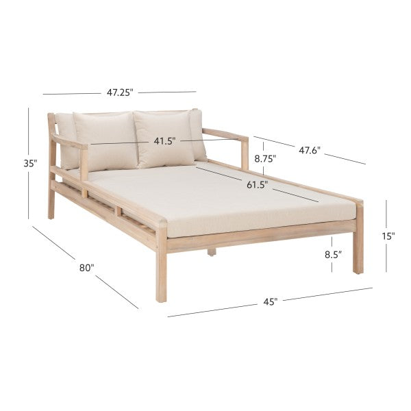 Svana Beige Outdoor Double Chaise Lounger