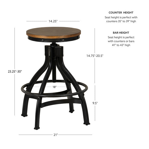 Haywood Adjustable Height Backless Stools (Set of 2)