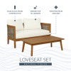 St. Lucia Brown Loveseat and Table Outdoor Set