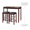 Lance Tavern Set Black With Faux Marble Top