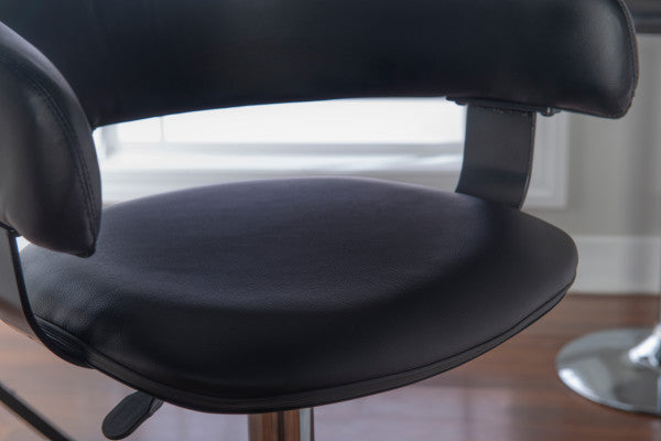 Devan Faux Leather Barrel Bar Stool