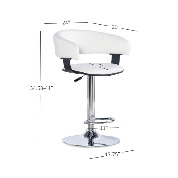 Devan Faux Leather Barrel Bar Stool