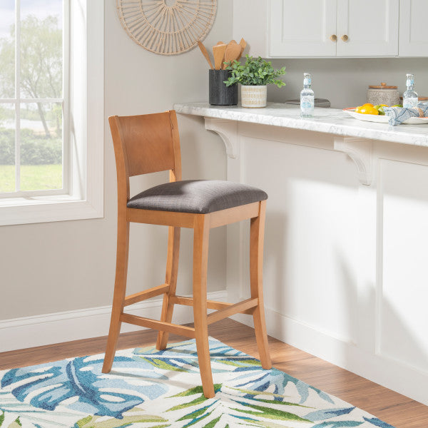 Reese Brown Bar Stools Upholstered Seat (Set of 2)