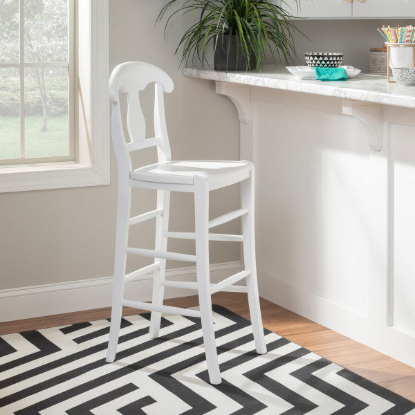 Valley White Counter Stools With Wood Seat (Set of 2)