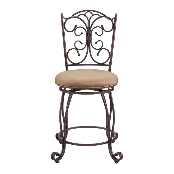 Gathered Back Bronze 31in Bar Stool