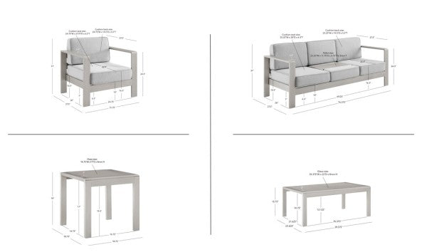 Key Largo 3 Seater 5PC Conversation Set