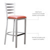 Kara Rust Vinyl Metal Bar Stools (Set of 2)