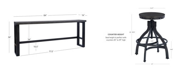 Haywood Sofa Bar 4 Stools 5 Piece Set