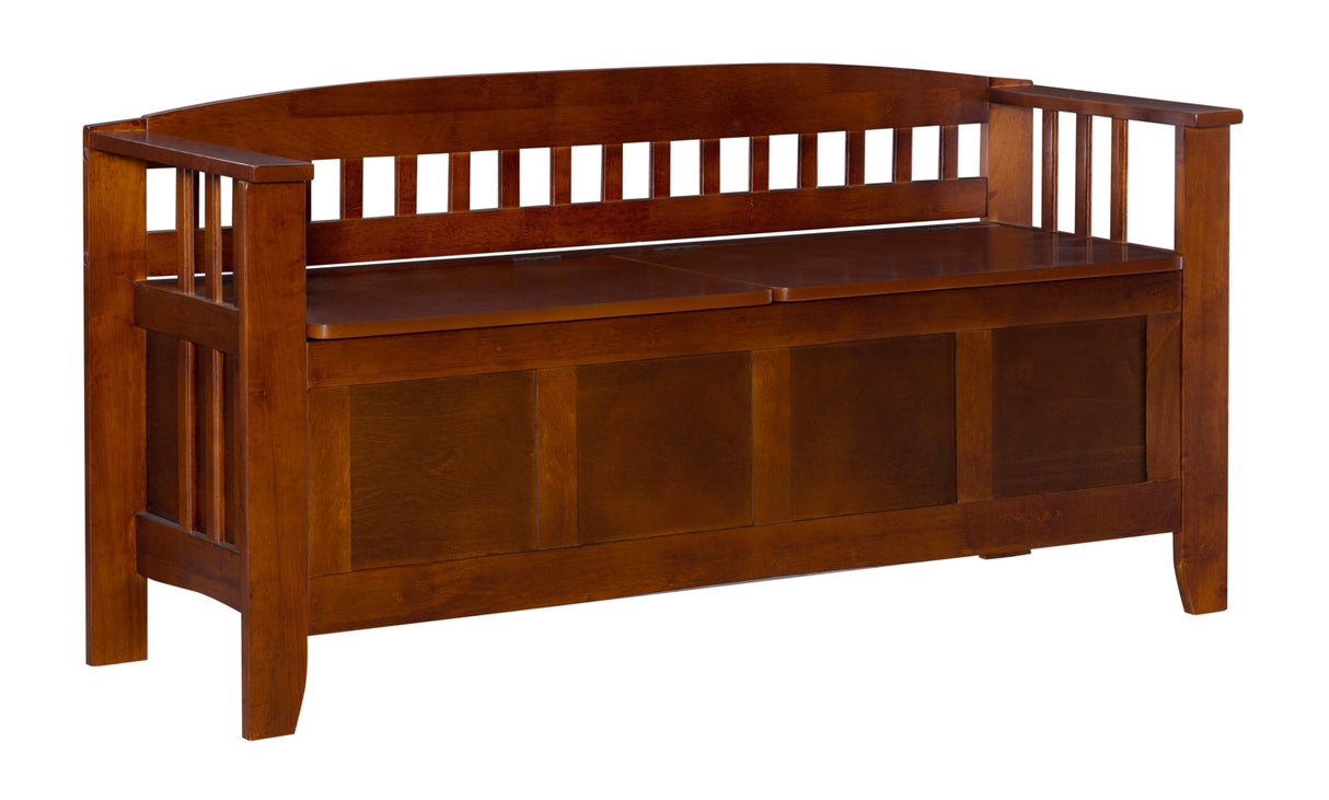 Shayla Walnut Storage Bench Split Seat
