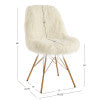 Daisy Faux Flokati Chair With Gold Legs