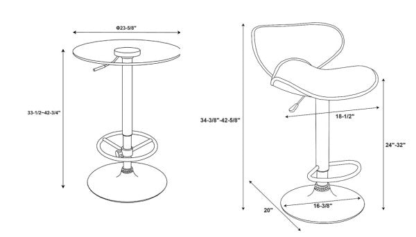 Beldon Black 3PC Faux Leather Faux Leatherb Set
