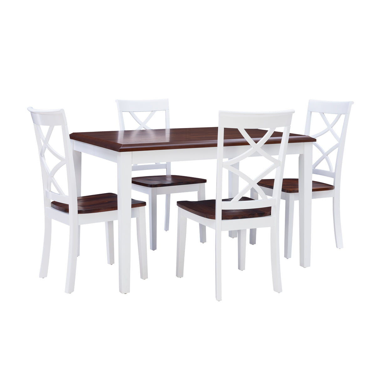 Harrison Cherry And White 5Pc Dining Set