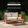 St. Lucia Brown Loveseat and Table Outdoor Set