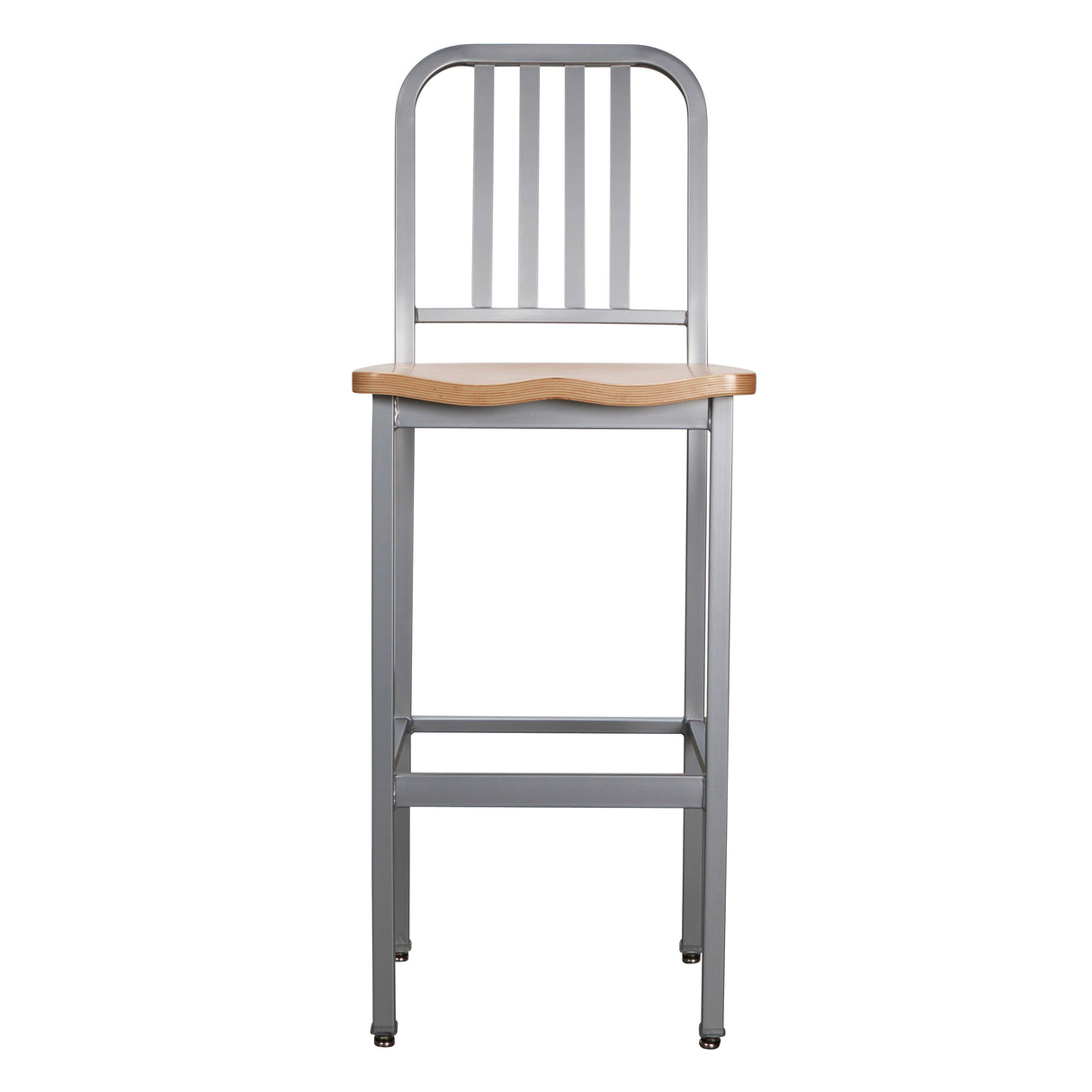 Soren Metal Bar Stools With Wood Seat (Set of 2)