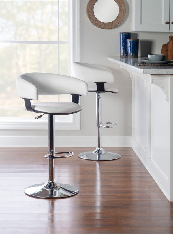 Devan Faux Leather Barrel Bar Stool