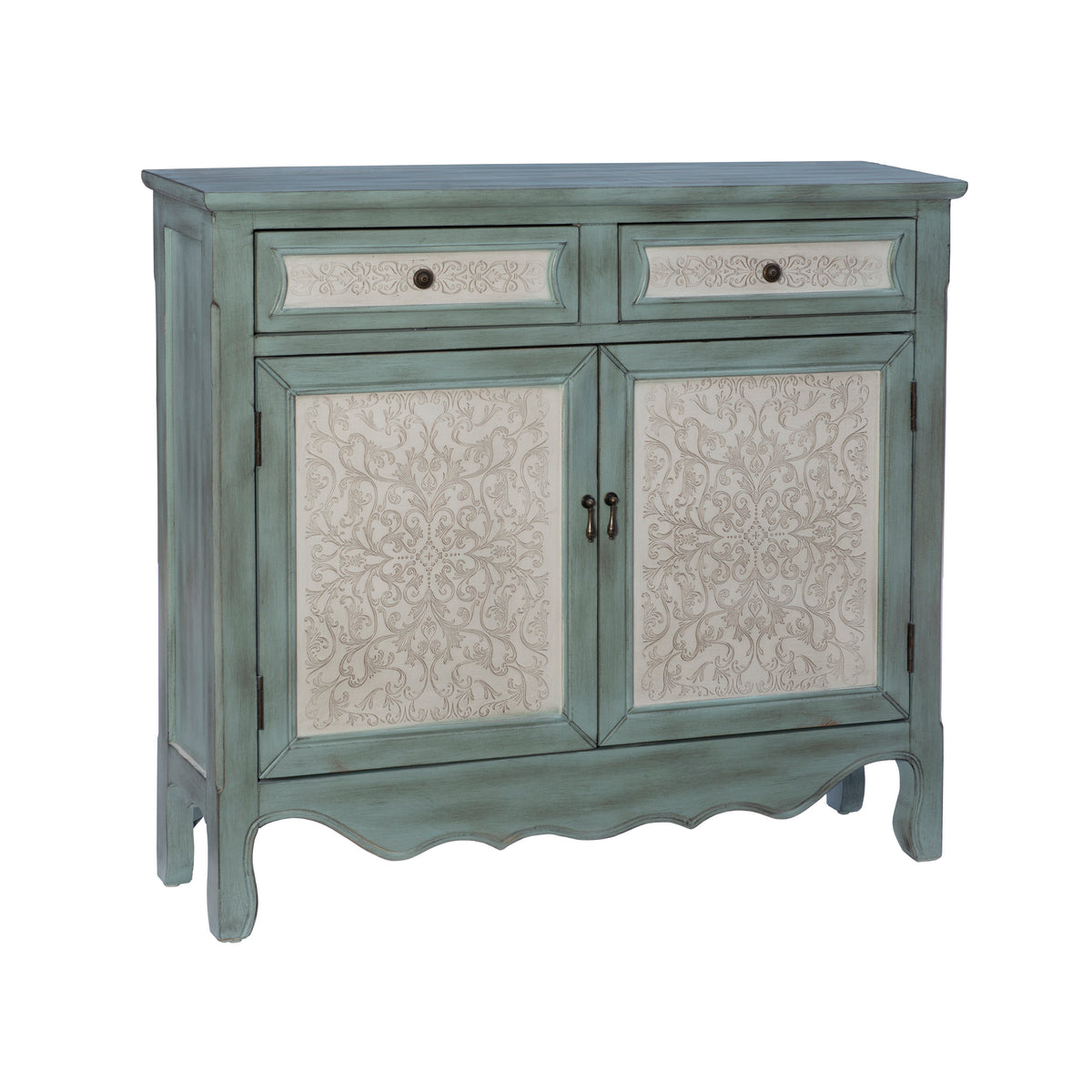 Clancy Antique Blue And White Console – Linon Home & Design LLC