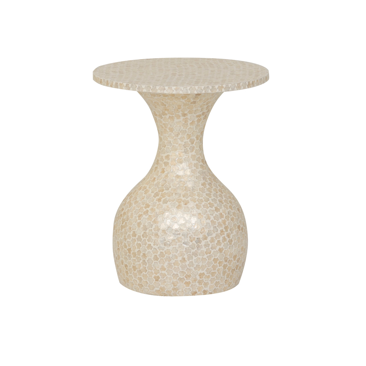 Capiz Cream Hourglass Side Table