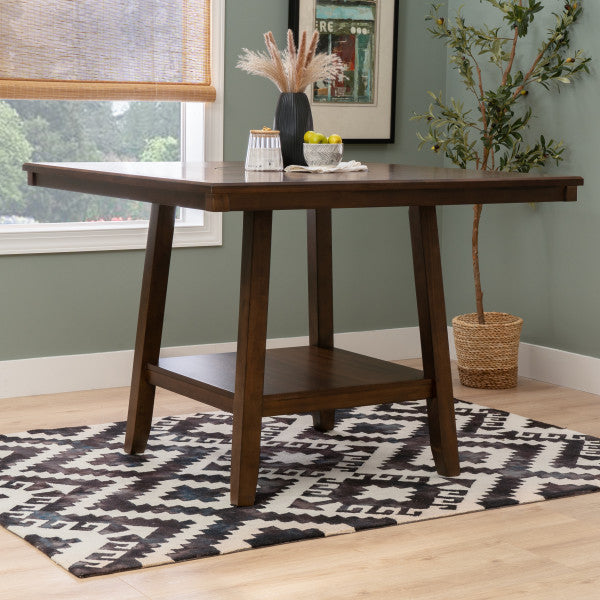Seneca Brown Counter Height Table With Lazy Susan