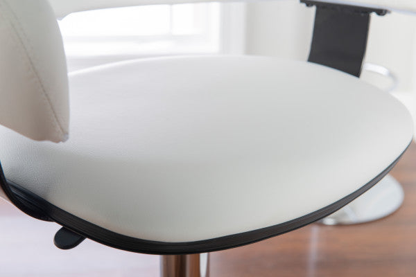 Devan Faux Leather Barrel Bar Stool