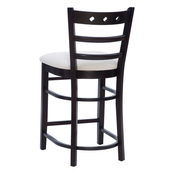 Dotty Dark Brown Counter Stools with Upholstered Seat (Set of 2)