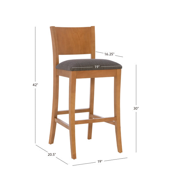 Reese Brown Bar Stools Upholstered Seat (Set of 2)