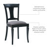 Roma Black Chair Upholstered Seat (Set oe 2)