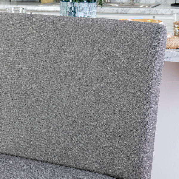 Seneca Gray Upholstered Counter Bench With Back
