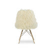 Daisy Faux Flokati Chair With Gold Legs
