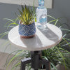 Aurora White Marble Black Adjustable Drink Table