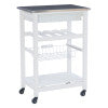 Zoey White Kitchen Cart Stainless Steel Top