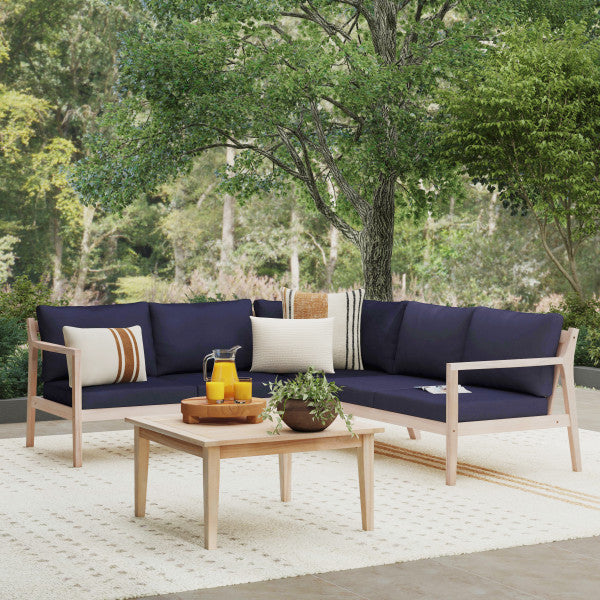 Svana Beige or Navy 4PC Sectional Set