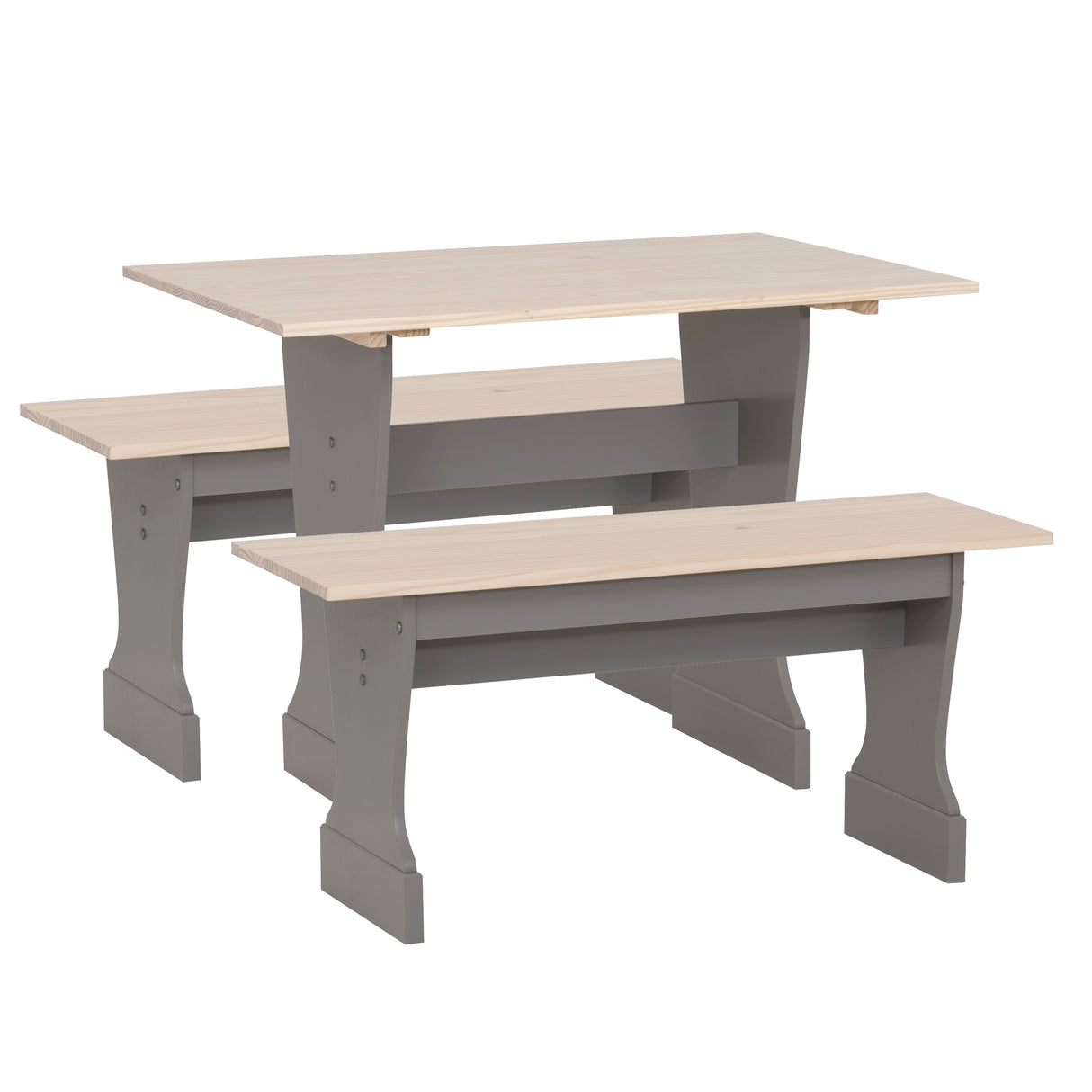 Norah Grey Maple Table Bench 3PC Set