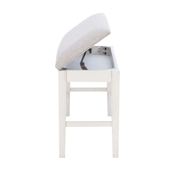 Mckoy White Counter Bench