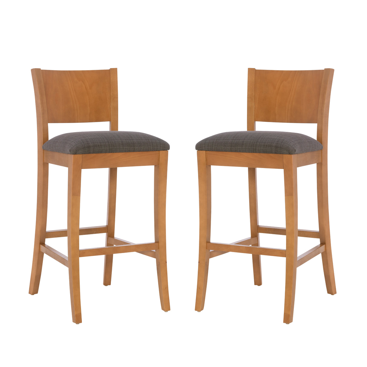 Reese Brown Bar Stools Upholstered Seat (Set of 2)