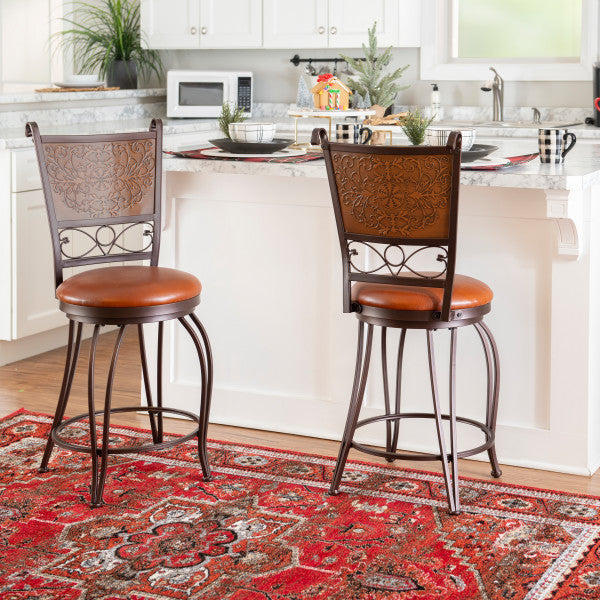 Bernet Copper Stamped Counter Stool