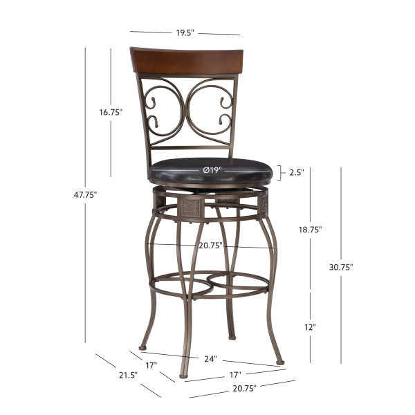 Bria Metal Swivel Big And Tall Stool