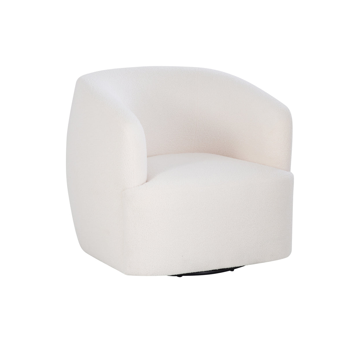 Skyler White Sherpa Swivel Chair